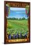 The Finger Lakes, New York - Vineyard Scene-Lantern Press-Framed Art Print