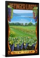 The Finger Lakes, New York - Vineyard Scene-Lantern Press-Framed Art Print