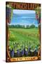 The Finger Lakes, New York - Vineyard Scene-Lantern Press-Stretched Canvas