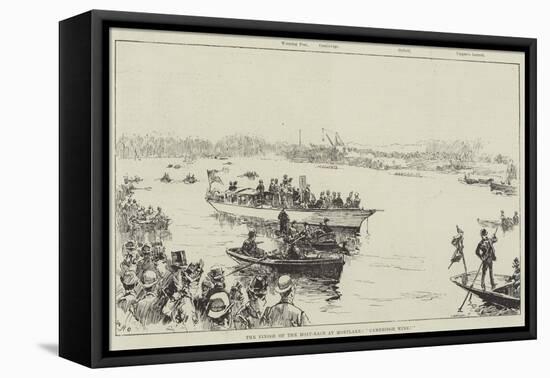 The Finish of the Boat-Race at Mortlake, Cambridge Wins!-William Heysham Overend-Framed Stretched Canvas