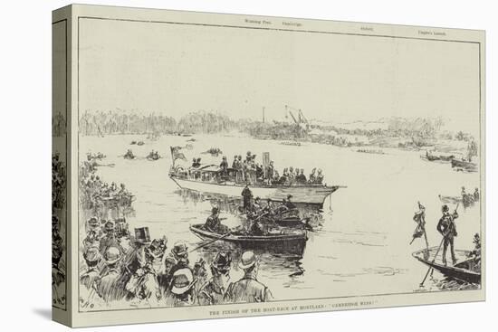 The Finish of the Boat-Race at Mortlake, Cambridge Wins!-William Heysham Overend-Stretched Canvas