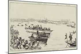 The Finish of the Boat-Race at Mortlake, Cambridge Wins!-William Heysham Overend-Mounted Giclee Print
