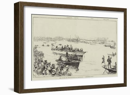 The Finish of the Boat-Race at Mortlake, Cambridge Wins!-William Heysham Overend-Framed Giclee Print