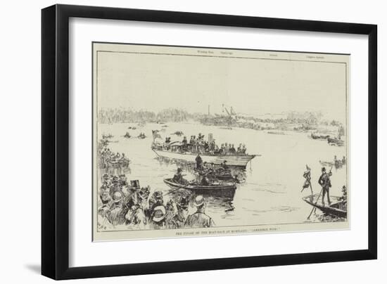 The Finish of the Boat-Race at Mortlake, Cambridge Wins!-William Heysham Overend-Framed Giclee Print