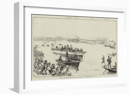 The Finish of the Boat-Race at Mortlake, Cambridge Wins!-William Heysham Overend-Framed Giclee Print