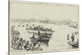 The Finish of the Boat-Race at Mortlake, Cambridge Wins!-William Heysham Overend-Stretched Canvas