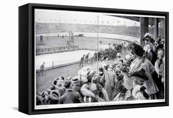 The Finish of the Marathon Race, the Olympic Games, 1908-Samuel Begg-Framed Stretched Canvas