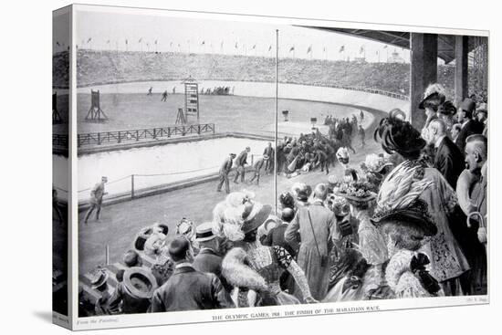 The Finish of the Marathon Race, the Olympic Games, 1908-Samuel Begg-Stretched Canvas