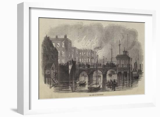 The Fire at Gravesend-William Henry Pike-Framed Giclee Print