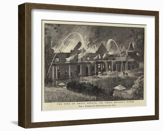 The Fire at Groot Schuur, Mr Cecil Rhodes's House-null-Framed Giclee Print