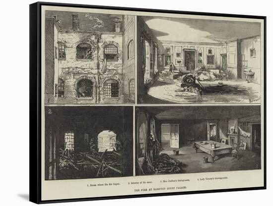 The Fire at Hampton Court Palace-Alfred Courbould-Framed Stretched Canvas
