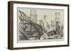 The Fire at Sandringham Hall, a Sketch on the Roof-null-Framed Giclee Print