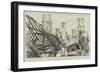 The Fire at Sandringham Hall, a Sketch on the Roof-null-Framed Giclee Print