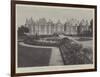 The Fire at the Chateau D'Eu, the Duke of Orleans' Historic Residence Viewed from the Park-null-Framed Giclee Print