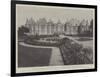 The Fire at the Chateau D'Eu, the Duke of Orleans' Historic Residence Viewed from the Park-null-Framed Giclee Print