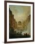 The fire at the operahouse in the Palais Royal,1781-Hubert Robert-Framed Giclee Print