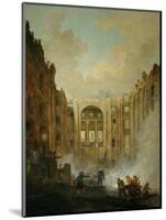 The fire at the operahouse in the Palais Royal,1781-Hubert Robert-Mounted Giclee Print