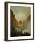 The fire at the operahouse in the Palais Royal,1781-Hubert Robert-Framed Giclee Print