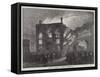 The Fire at the Townhall, Chester-null-Framed Stretched Canvas