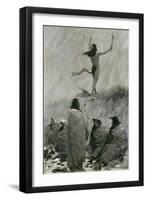 The Fire Eater Raised His Arms to the Thunder Bird, C.1900-Frederic Remington-Framed Premium Giclee Print