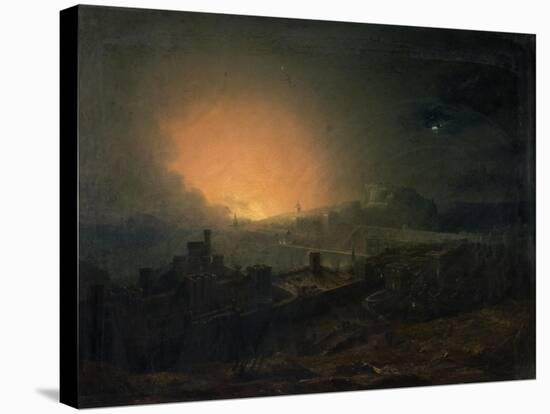 The Fire, Edinburgh-John Martin-Stretched Canvas