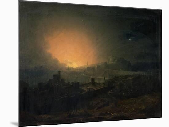 The Fire, Edinburgh-John Martin-Mounted Giclee Print