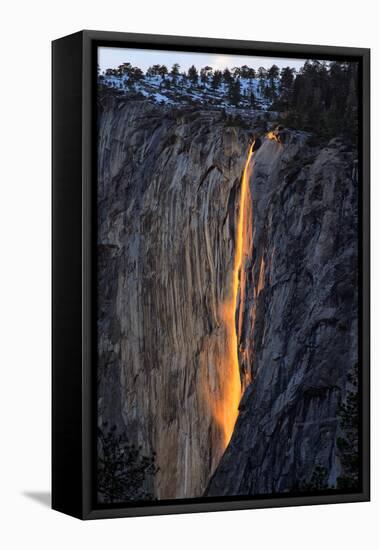 The Fire Falls, Yosemite Horsetail Falls, Firefall, Yosemite National Park-Vincent James-Framed Stretched Canvas