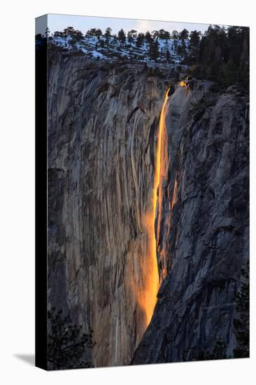 The Fire Falls, Yosemite Horsetail Falls, Firefall, Yosemite National Park-Vincent James-Stretched Canvas