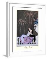 The Fire, Illustration for "Fetes Galantes" by Paul Verlaine 1924-Georges Barbier-Framed Giclee Print