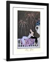 The Fire, Illustration for "Fetes Galantes" by Paul Verlaine 1924-Georges Barbier-Framed Giclee Print