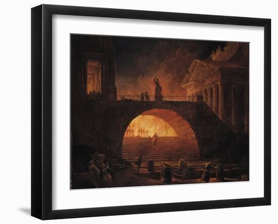 The Fire of Rome, 18 July 64 AD-Hubert Robert-Framed Giclee Print