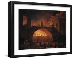 The Fire of Rome, 18 July 64 AD-Hubert Robert-Framed Giclee Print