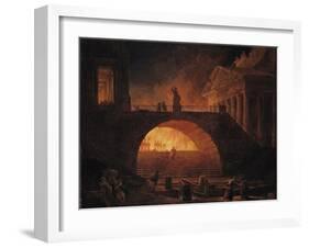 The Fire of Rome, 18 July 64 AD-Hubert Robert-Framed Giclee Print