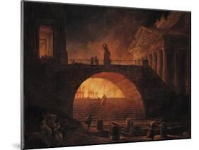 The Fire of Rome, 18 July 64 AD-Hubert Robert-Mounted Giclee Print
