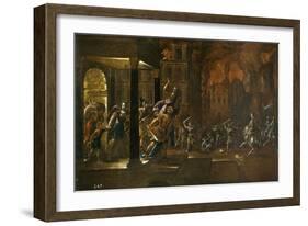 The Fire of Troy, Mid of 17th C-Juan de la Corte-Framed Giclee Print