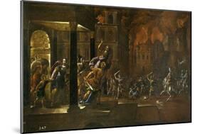 The Fire of Troy, Mid of 17th C-Juan de la Corte-Mounted Giclee Print