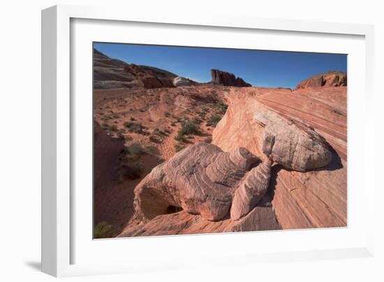 The Fire Wave, Valley of Fire, Near Las Vegas, Nevada, United States of America, North America-Ethel Davies-Framed Photographic Print