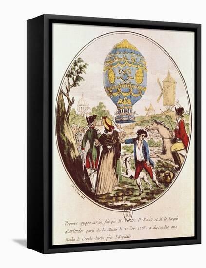 The First Aerial Voyage by Monsieur Francois Pilatre de Rozier 21st November 1783-De Frene-Framed Stretched Canvas