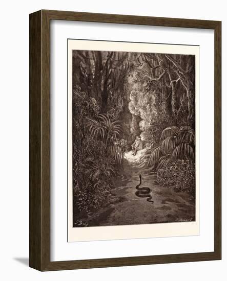 The First Approach of the Serpent-Gustave Dore-Framed Giclee Print