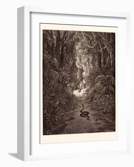 The First Approach of the Serpent-Gustave Dore-Framed Giclee Print