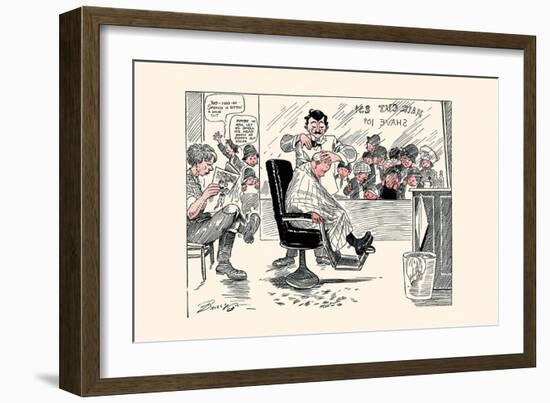 The First Barber Shop Hair Cut-Clare A. Briggs-Framed Art Print