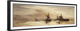 The First Battle Squadron Leaving the Forth for the Battle of Jutland, 1917-William Lionel Wyllie-Framed Giclee Print