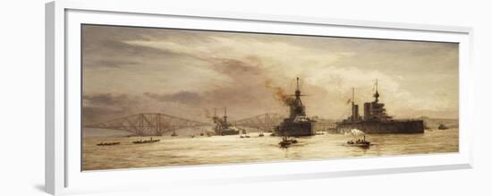 The First Battle Squadron Leaving the Forth for the Battle of Jutland, 1917-William Lionel Wyllie-Framed Giclee Print