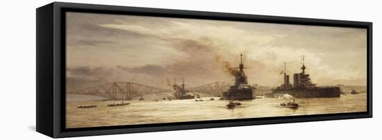 The First Battle Squadron Leaving the Forth for the Battle of Jutland, 1917-William Lionel Wyllie-Framed Stretched Canvas