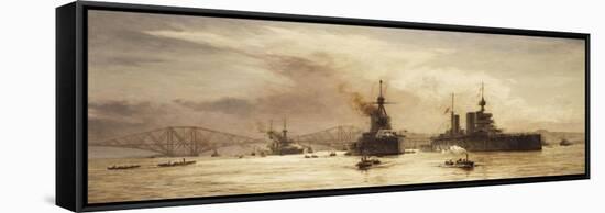 The First Battle Squadron Leaving the Forth for the Battle of Jutland, 1917-William Lionel Wyllie-Framed Stretched Canvas