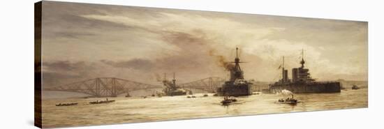 The First Battle Squadron Leaving the Forth for the Battle of Jutland, 1917-William Lionel Wyllie-Stretched Canvas
