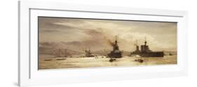 The First Battle Squadron Leaving the Forth for the Battle of Jutland, 1917-William Lionel Wyllie-Framed Giclee Print