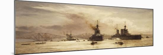 The First Battle Squadron Leaving the Forth for the Battle of Jutland, 1917-William Lionel Wyllie-Mounted Giclee Print