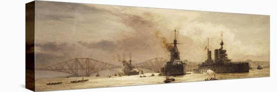 The First Battle Squadron leaving the Forth for the Battle of Jutland-William Lionel Wyllie-Stretched Canvas