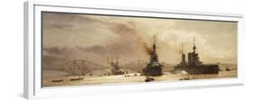 The First Battle Squadron leaving the Forth for the Battle of Jutland-William Lionel Wyllie-Framed Premium Giclee Print